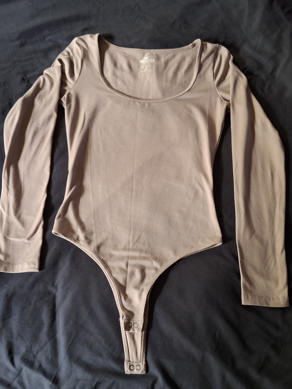 Hollister Womens' Long Sleeve Taupe One-Piece Bodysuit